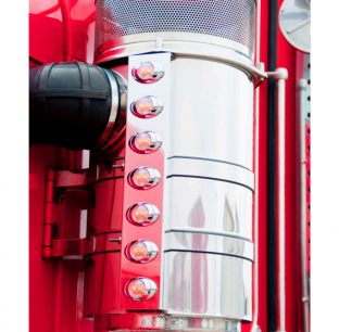 Kenworth W900L 15 Inch Front Air Cleaner Light Panels with 7 P3 LED Lights