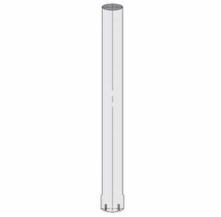 6 Inch Expanded/Slotted Straight Stack - 24 Inches Long - Carbon Steel, Chrome Plated, Aluminized
