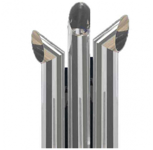 8 to 5 Inch Plain End Chino Top Stack, 84 Inches High, Chrome-Plated Steel, OEM Quality