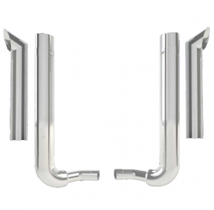 6 Inch Kenworth W900B Over Frame OEM Style Elbow Exhaust Kit with Multi-Bend Elbows and Taper-Loc Reduction