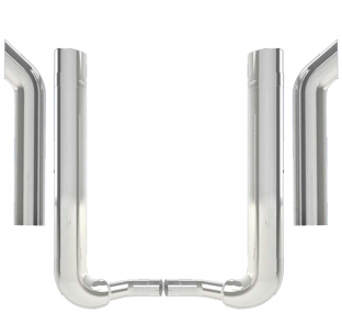 6 Inch Kenworth W900B Over Frame OEM Style Elbow Exhaust Kit with Multi-Bend Elbows and Taper-Loc Reduction