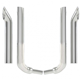 6 Inch Kenworth W900L 45 Inch Box Step OEM Style Elbow Exhaust Kit with Multi-Bend Elbow and Top Stack Options