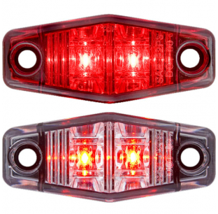 2 LED Red Marker and Clearance Light for Vehicles - Durable and Bright