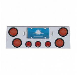United Pacific SS Rear Center Panel W/ 4 - 12 LED 4 Inch Reflector Lights & 3 - 13 LED 2-1/2 Inch Lights - Universal