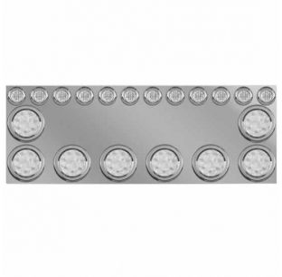 Trux Accessories Rear Center Light Panel W/ 9 - 4 Inch & 12 - 2 Inch Round LED Lights - Universal