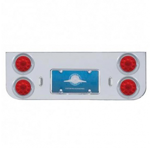 United Pacific Chrome Rear Center Panel W/ Four 10 Led 4 Inch Lights - Universal