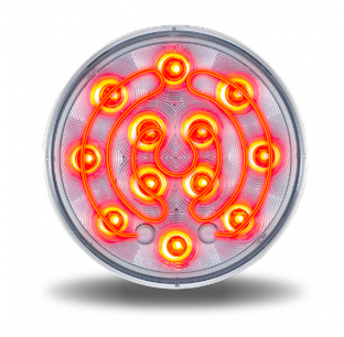 2 1/2 Inch LED Light with Clear Lens, 9 Diodes, Amber or Red LEDs, Fits Most Truck Models, 1 Year Warranty by Trux