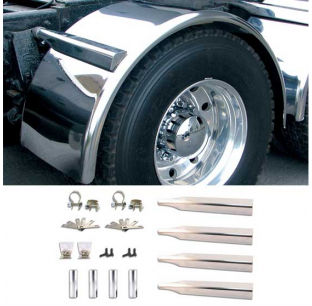 80 Inch 14 Gauge Smooth Rolled Edge Single Fenders With Mounting Kit - Durable and Easy to Install