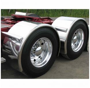 14 Gauge Stainless Steel 96 Inch Fully Smooth Super Long Single Axle Fender for 43 1/2 or 46 1/2 Inch Tires