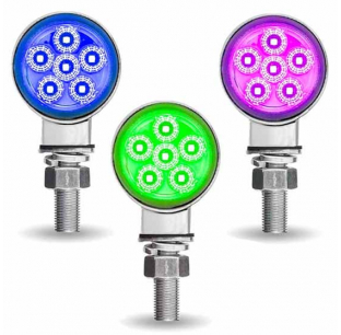 1.8 Inch Amber/Red LED Clearance Marker Light, 12 Diodes, Waterproof, DOT Compliant