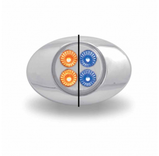 M3 Style Dual Amber/Blue Marker 4 LED Light, 3 Inch, Dual Revolution Series, Fits Most Trucks, Trux Manufacturer