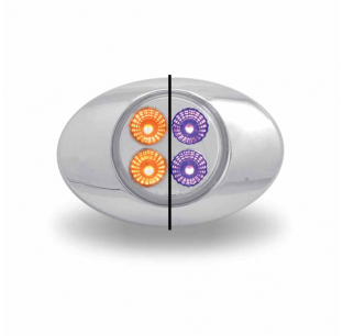 3 Inch Dual Amber/Purple Marker Light with 4 LEDs, Dual Revolution Series, Fits Most Truck Models, Trux, 3 Year Warranty
