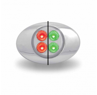 M3 Style Dual Red/Green Marker 4 LED Light, 3 Inch, Dual Revolution Series, Fits Most Trucks, Trux, 3 Year Warranty