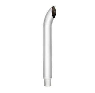 108 Inch Curved Chrome Exhaust Stack, 6 to 5 Inch Reduced Bottom, Fits Most Truck Models, United Pacific 1 Year Warranty