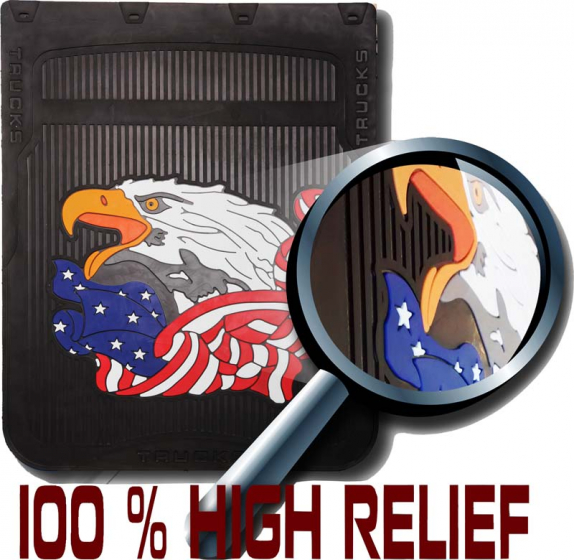 American Eagle w/ Flag Design In 2 Sizes With Black Background