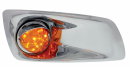 Single Function LED Kenworth T660 Front Bumper Light - (UP42742) Passenger Side - Amber - With Visor
