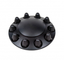 Black Front Axle Cover With Dome Cap & 1-1/2 Inch Push-On Nut Covers