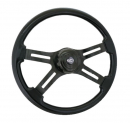 18 Inch Slotted Four-Spoke Black Phantom Steering Wheel