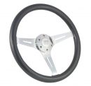 15 Inch Chrome Empire Grey Steering Wheel
