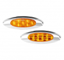 Ultra Thin Y2K LED Spyder Series Marker Light With Chrome Bezel And Visor