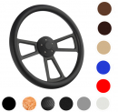 18 Inch Bare Aluminum Black Powder Coated Muscle Steering Wheel