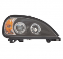 Freightliner Columbia 1996 To 2016 Angel Eyes Projector Head Lamp Assembly With Black Bezel 