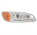 Peterbilt 300 Series Head Lamp Assembly With LED Driving Light With Chrome Bezel