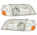 Pair Of Volvo VNM And VNL Series Head Lamp And Side Marker Unit Set