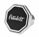 Chrome Air Valve Knob With Black Peterbilt Logo 