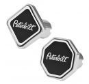 Chrome Air Valve Knob with Black Peterbilt Logo - Durable and Stylish Truck Accessory