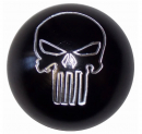 Twisted ShifterZ Brushed Aluminum Black Shift Knob With Punisher Skull Engraving