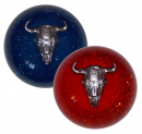 Twisted ShifterZ Glitter Shift Knob With Silver Cow Skull