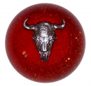 Twisted ShifterZ Glitter Shift Knob With Silver Cow Skull