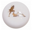 Twisted ShifterZ White Shift Knob With Chrome Lady Engraving