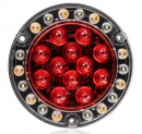 5.5 Inch Round Hybrid Combination Stop, Turn, Tail, And Back Up Light With Amber Flashing Warning Light