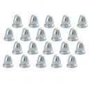20 Pack Of 33mm By 2-1/4 Inch Bullet Chrome Push-On Lug Nut Covers With Flange