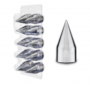 10 Pack Of 33mm By 4-1/4 Inch Chrome Plastic Spike Thread-On Lug Nut Covers