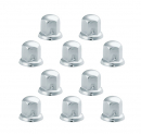 10 Pack Of Ford 1995 To Current And GM 1991 To Current 30mm By 1-11/16 Inch Stainless Steel Push-On Lug Nut Covers With Flange