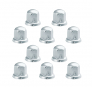 10 Pack Ford 1995+ GM 1991+ 30mm x 1-11/16" Stainless Steel Push-On Lug Nut Covers with Flange