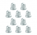 10 Pack Of Ford Super Duty 1984 To 1993 1-1/16 Inch By 1-3/4 Inch Stainless Steel Push-On Lug Nut Covers With Flange
