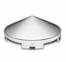 Pointed Chrome Front Hub Cap With 6 Multi-Notch Cutout And 3/4 Inch Lip