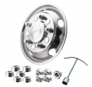 22 - 1/2" x 7 -1/2" Stainless Steel Wheel Simulator Set With 10 Lug Nuts, 5 Hand Holes And 33mm Hub Piloted