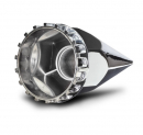Rear Chrome Plastic Axle Cover With Removable Hub Cap And 33mm Pointed Screw-On Lug Nut Covers
