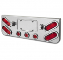 Rear Center Panel With Four Oval Red LEDs And Three 2 Inch Round Red LEDs With Chrome Plastic Bezels