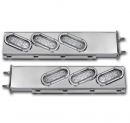 3.75 Inch Bolt Pattern Two Piece Stainless Steel Rear Spring Loaded Light Bar With Oval LED Lights And Chrome Plastic Bezels 