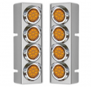 Kenworth 14 Inch Air Cleaner Light Brackets With Two Inch Amber LED Lights