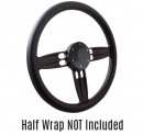 14 Inch Black Double Barrel Half Wrap Steering Wheel