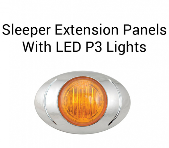 Peterbilt Unibilt 3 Inch Sleeper Extension Panels With 4 P3 LED Lights For Up To 63/72 Inch Sleepers With 6 Inch Light Spacing